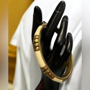 🎉Vintage Bone and Brass Bangle Bracelet